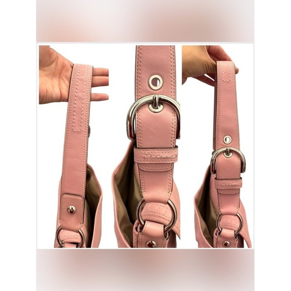 Coach Baby Pink Y2K Soho Pleated Flap Shoulder Bag Silver Hardware - Picture 5 of 15